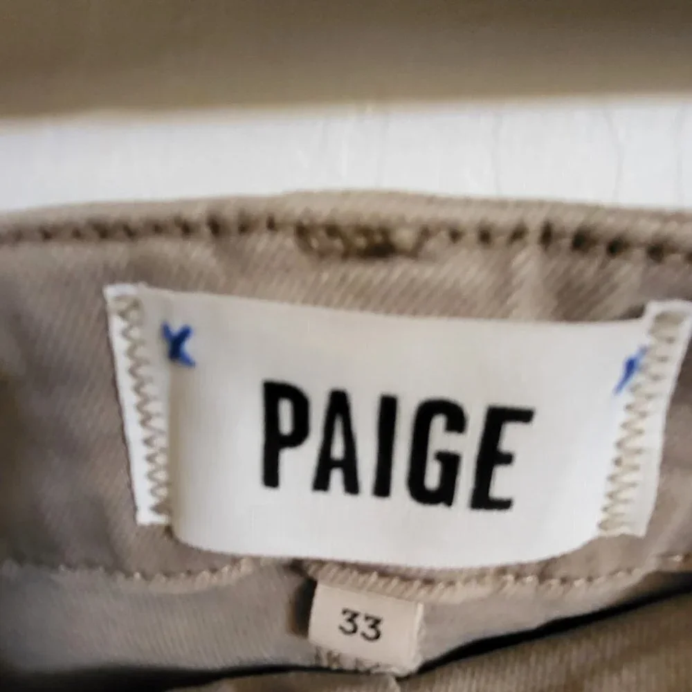 ANTHROPOLOGIE Paige Carly High-Rise Wide-Leg Jeans Moss Taupe Sz: 33 NWT - Picture 9 of 13